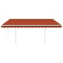 Toldo manual retráctil con luz LED naranja y marrón 4,5x3 m de vidaXL, Toldos - Ref: Foro24-3069965, Precio: 481,04 €, Descue...