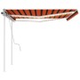 Toldo manual retráctil con luz LED naranja y marrón 4,5x3 m de vidaXL, Toldos - Ref: Foro24-3069965, Precio: 481,04 €, Descue...