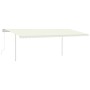 Toldo retráctil manual con luz LED color crema 6x3 m de vidaXL, Toldos - Ref: Foro24-3070002, Precio: 666,48 €, Descuento: %