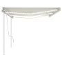 Toldo retráctil manual con luz LED color crema 6x3 m de vidaXL, Toldos - Ref: Foro24-3070002, Precio: 655,74 €, Descuento: %