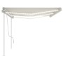 Toldo retráctil manual con luz LED color crema 6x3 m de vidaXL, Toldos - Ref: Foro24-3070002, Precio: 666,48 €, Descuento: %