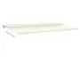 Toldo retráctil manual con luz LED color crema 6x3 m de vidaXL, Toldos - Ref: Foro24-3070002, Precio: 655,74 €, Descuento: %