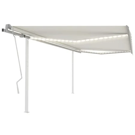 Toldo manual retráctil con LED crema 4,5x3,5 m de vidaXL, Toldos - Ref: Foro24-3070042, Precio: 510,78 €, Descuento: %