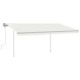 Toldo manual retráctil con LED crema 4,5x3,5 m de vidaXL, Toldos - Ref: Foro24-3070042, Precio: 510,78 €, Descuento: %