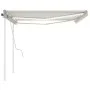 Toldo manual retráctil con LED crema 4,5x3,5 m de vidaXL, Toldos - Ref: Foro24-3070042, Precio: 510,78 €, Descuento: %