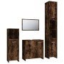 Set de muebles baño 4 pzas madera contrachapada roble ahumado de vidaXL, Muebles de baño - Ref: Foro24-3154403, Precio: 169,1...