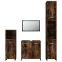 Set de muebles baño 4 pzas madera contrachapada roble ahumado de vidaXL, Muebles de baño - Ref: Foro24-3154403, Precio: 169,1...