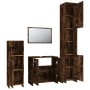 Set de muebles baño 4 pzas madera contrachapada roble ahumado de vidaXL, Muebles de baño - Ref: Foro24-3154403, Precio: 169,1...