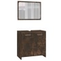 Set de muebles baño 4 pzas madera contrachapada roble ahumado de vidaXL, Muebles de baño - Ref: Foro24-3154403, Precio: 169,1...