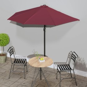 Sombrilla balcón semicircular aluminio burdeos 270x144x222 cm de vidaXL, Sombrillas - Ref: Foro24-312498, Precio: 53,64 €, De...