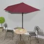Sombrilla balcón semicircular aluminio burdeos 270x144x222 cm de vidaXL, Sombrillas - Ref: Foro24-312498, Precio: 48,23 €, De...