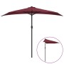 Sombrilla balcón semicircular aluminio burdeos 270x144x222 cm de vidaXL, Sombrillas - Ref: Foro24-312498, Precio: 53,64 €, De...