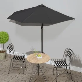 Sombrilla balcón semicircular palo aluminio negro 270x144x222cm de vidaXL, Sombrillas - Ref: Foro24-312500, Precio: 52,51 €, ...