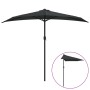 Sombrilla balcón semicircular palo aluminio negro 270x144x222cm de vidaXL, Sombrillas - Ref: Foro24-312500, Precio: 62,58 €, ...