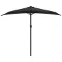 Sombrilla balcón semicircular palo aluminio negro 270x144x222cm de vidaXL, Sombrillas - Ref: Foro24-312500, Precio: 52,51 €, ...