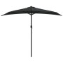 Sombrilla balcón semicircular palo aluminio negro 270x144x222cm de vidaXL, Sombrillas - Ref: Foro24-312500, Precio: 62,58 €, ...