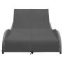 Tumbona doble con cojín ratán sintético gris antracita de vidaXL, Camas para exteriores - Ref: Foro24-49495, Precio: 377,98 €...