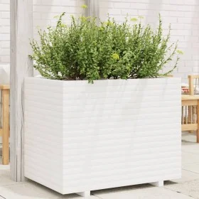 Jardinera de madera maciza de pino blanca 90x60x72 cm de vidaXL, Maceteros y jardineras - Ref: Foro24-3282645, Precio: 277,55...