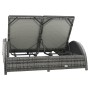 Tumbona doble con cojín ratán sintético gris antracita de vidaXL, Camas para exteriores - Ref: Foro24-49495, Precio: 377,98 €...
