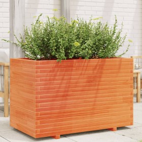 Jardinera madera maciza de pino marrón cera 110x60x72 cm de vidaXL, Maceteros y jardineras - Ref: Foro24-3282651, Precio: 313...