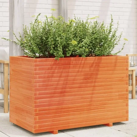 Jardinera madera maciza de pino marrón cera 110x60x72 cm de vidaXL, Maceteros y jardineras - Ref: Foro24-3282651, Precio: 309...