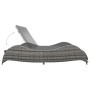 Tumbona doble con cojín ratán sintético gris antracita de vidaXL, Camas para exteriores - Ref: Foro24-49495, Precio: 377,98 €...