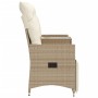 Sofá de jardín reclinable de 2 plazas con mesa ratán PE beige de vidaXL, Sofás de exterior - Ref: Foro24-365718, Precio: 271,...