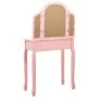 Dressing table and stool paulownia wood and pink MDF 65x36x128 cm by vidaXL, Bedroom Dressers - Ref: Foro24-289335, Price: 97...