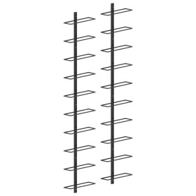 Botelleros de pared para 20 botellas 2 unidades metal negro de vidaXL, Botelleros - Ref: Foro24-289567, Precio: 74,54 €, Desc...