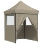 Tienda de fiesta plegable Pop-Up con 4 paredes laterales taupe de vidaXL, Carpas y cenadores - Ref: Foro24-4005002, Precio: 1...