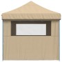 Tienda de fiesta plegable Pop-Up con 4 paredes laterales beige de vidaXL, Carpas y cenadores - Ref: Foro24-4005023, Precio: 1...