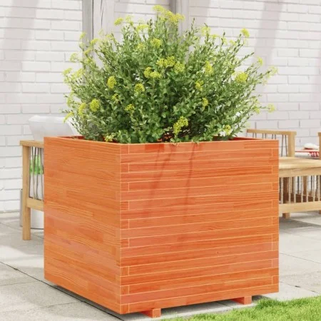 Jardinera madera maciza de pino marrón cera 80x80x72 cm de vidaXL, Maceteros y jardineras - Ref: Foro24-3282626, Precio: 290,...