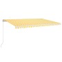 Toldo retráctil manual con luz LED amarillo y blanco 500x300 cm de vidaXL, Toldos - Ref: Foro24-3068943, Precio: 415,25 €, De...