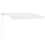 Toldo retráctil manual con LED crema 450x300 cm de vidaXL, Toldos - Ref: Foro24-3068922, Precio: 384,78 €, Descuento: %