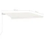 Toldo retráctil manual con LED crema 450x300 cm de vidaXL, Toldos - Ref: Foro24-3068922, Precio: 384,78 €, Descuento: %