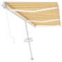 Toldo retráctil manual con luz LED amarillo y blanco 600x300 cm de vidaXL, Toldos - Ref: Foro24-3069603, Precio: 662,63 €, De...