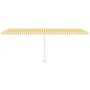 Toldo retráctil manual con luz LED amarillo y blanco 600x300 cm de vidaXL, Toldos - Ref: Foro24-3069603, Precio: 662,63 €, De...
