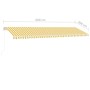 Toldo retráctil manual con luz LED amarillo y blanco 600x300 cm de vidaXL, Toldos - Ref: Foro24-3069603, Precio: 662,63 €, De...