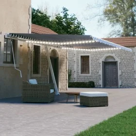 Manual retractable awning with blue and white LED light 600x300 cm by vidaXL, Awnings - Ref: Foro24-3069601, Price: 652,13 €,...