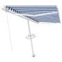 Toldo manual retráctil con luz LED azul y blanco 450x350 cm de vidaXL, Toldos - Ref: Foro24-3069641, Precio: 530,72 €, Descue...