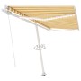 Toldo manual retráctil con luz LED amarillo y blanco 450x350 cm de vidaXL, Toldos - Ref: Foro24-3069643, Precio: 588,45 €, De...
