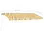 Manual retractable awning with yellow and white LED light 450x350 cm by vidaXL, Awnings - Ref: Foro24-3069643, Price: 528,43 ...