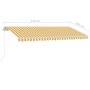 Toldo manual retráctil con luz LED amarillo y blanco 450x350 cm de vidaXL, Toldos - Ref: Foro24-3069643, Precio: 588,45 €, De...