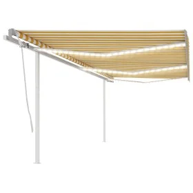 Toldo retráctil manual con luz LED amarillo y blanco 6x3 m de vidaXL, Toldos - Ref: Foro24-3070003, Precio: 643,12 €, Descuen...