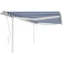 Toldo manual retráctil con LED azul y blanco 4,5x3,5 m de vidaXL, Toldos - Ref: Foro24-3070041, Precio: 510,26 €, Descuento: %