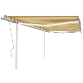 Toldo manual retráctil con LED amarillo y blanco 4,5x3,5 m de vidaXL, Toldos - Ref: Foro24-3070043, Precio: 508,50 €, Descuen...