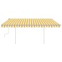 Toldo manual retráctil con LED amarillo y blanco 4,5x3,5 m de vidaXL, Toldos - Ref: Foro24-3070043, Precio: 556,55 €, Descuen...