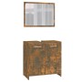 Set de muebles de baño madera contrachapada color roble ahumado de vidaXL, Muebles de baño - Ref: Foro24-815528, Precio: 62,9...
