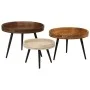 Round coffee tables 3 pcs solid mango wood by vidaXL, Side tables - Ref: Foro24-352033, Price: 207,13 €, Discount: %