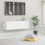 Mueble para TV pared madera contrachapada blanco 100x30x30 cm de vidaXL, Muebles TV - Ref: Foro24-801481, Precio: 55,19 €, De...